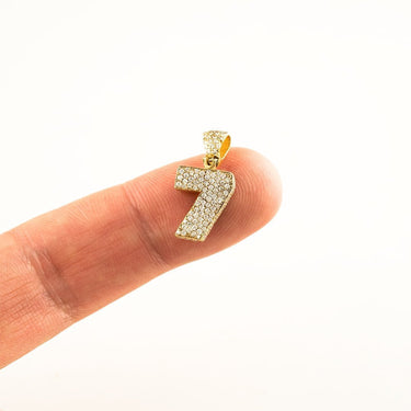 Yellow Diamond Number Seven Pendant in 14k Yellow Gold 1.50 Ctw